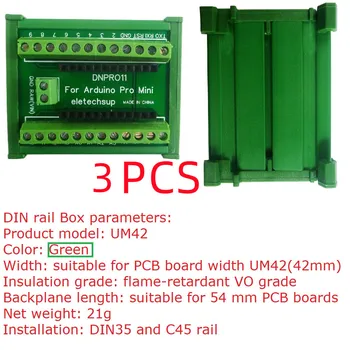3X DIN Rail הר מתאם מודול עבור Arduino Pro mini לוח diy PLC תעשייתיים, בקרי הבית החכם