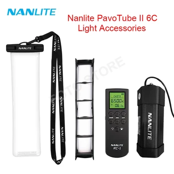Nanlite Pavotube Ii 6C אור אביזרים Eggcrate Softbox חצובה אחיזת סוללה רשת שליטה מרחוק תיק עמיד למים