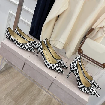 נעלי נשים 2021 הגברת Mujer Poined הבוהן עקבים גבוהים משאבות נעליים דק עקבים עקב נמוך נעליים מזדמנים מעצב האופנה הלו