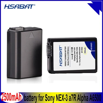 HSABAT NP-FW50 NP FW50 2500mAh סוללה עבור Sony Alpha a6500 a6300 a7 7R a7R a7R II a7II NEX-3 NEX-3 NEX-5 סוללות