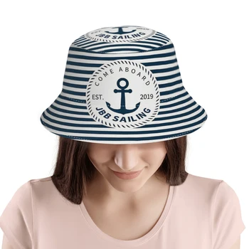 JBB הפלגה StripesAnchor דייג כובע צל דלי כובעים היפ הופ נשים גברים קמפינג טיולי הליכה אביזרים