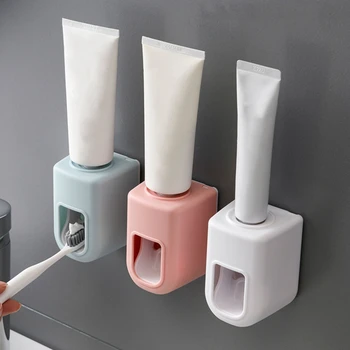 יצירתית על הקיר מתקן משחת שיניים אוטומטי, קטן מחזיק מברשת שיניים, משחת שיניים מסחטת למשפחה מקלחת, אמבטיה