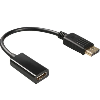 4K DisplayPort To HDMI תואם מתאם ממיר Display Port זכר DP נשית HD TV כבל מתאם אודיו וידאו עבור מחשב טלוויזיה