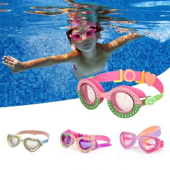 ילדים שחייה משקפי מגן מצויר לב צורה UV אדים הוכחה לשחות הכשרה משקפיים לילדים ילדים מתנות