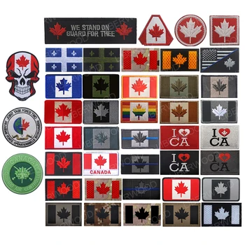 LIBERWOOD קנדה דגל רקום תיקון עלה של עץ מייפל קנדי צבאי Multicam טקטי סמל תרמיל אפליקציות התג